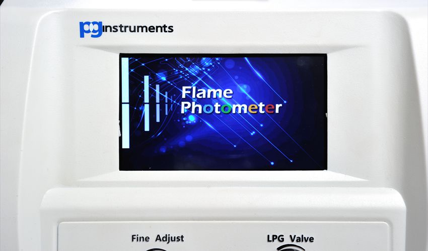 PG Instruments Flame Photometer FP910 Wecome Screen.